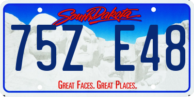 SD license plate 75ZE48