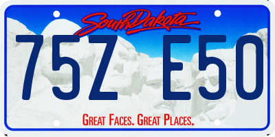 SD license plate 75ZE50
