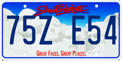 SD license plate 75ZE54