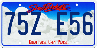 SD license plate 75ZE56
