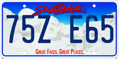 SD license plate 75ZE65