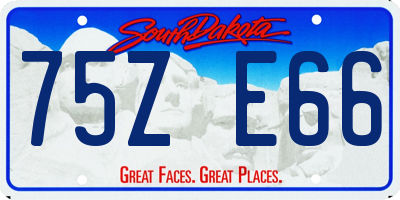 SD license plate 75ZE66