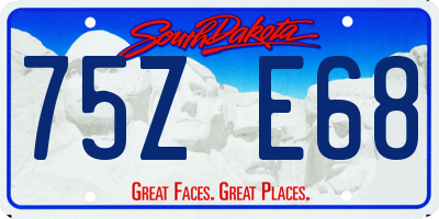 SD license plate 75ZE68
