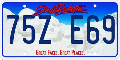 SD license plate 75ZE69