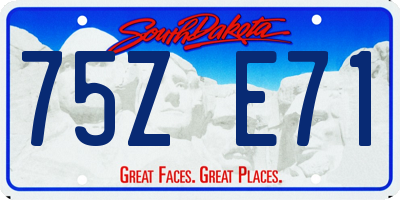 SD license plate 75ZE71