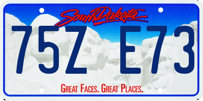 SD license plate 75ZE73