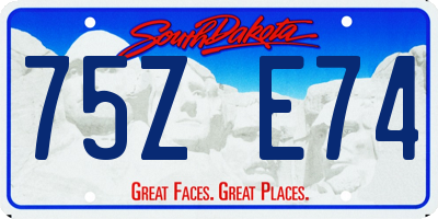 SD license plate 75ZE74