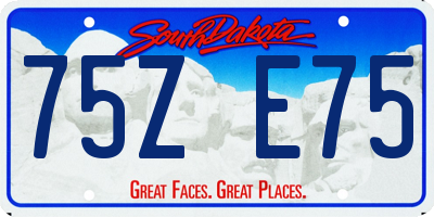 SD license plate 75ZE75