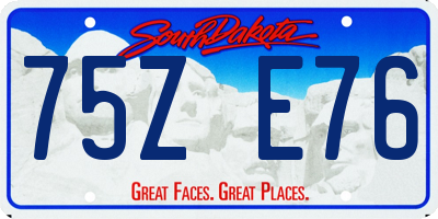 SD license plate 75ZE76