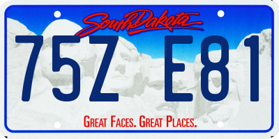 SD license plate 75ZE81