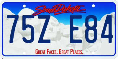 SD license plate 75ZE84