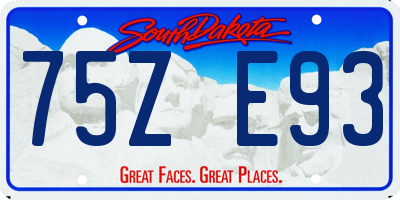 SD license plate 75ZE93