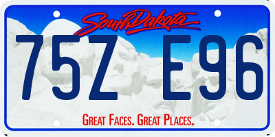 SD license plate 75ZE96