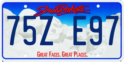 SD license plate 75ZE97