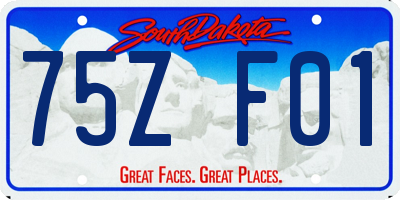 SD license plate 75ZF01