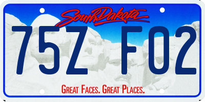 SD license plate 75ZF02