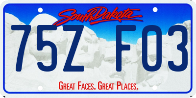 SD license plate 75ZF03