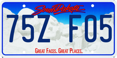 SD license plate 75ZF05
