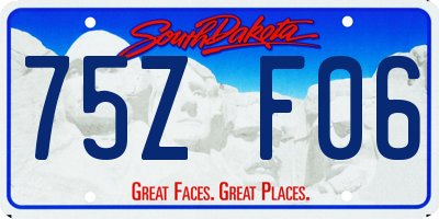 SD license plate 75ZF06