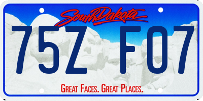 SD license plate 75ZF07