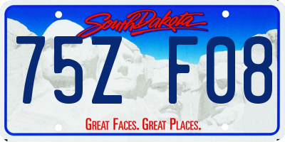 SD license plate 75ZF08