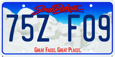 SD license plate 75ZF09
