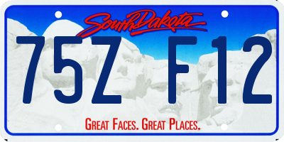 SD license plate 75ZF12