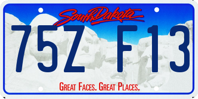 SD license plate 75ZF13