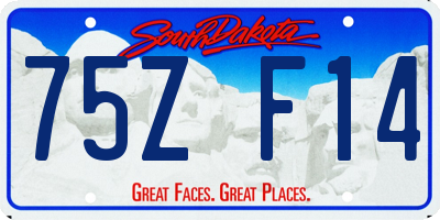 SD license plate 75ZF14