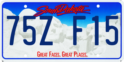 SD license plate 75ZF15