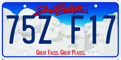 SD license plate 75ZF17