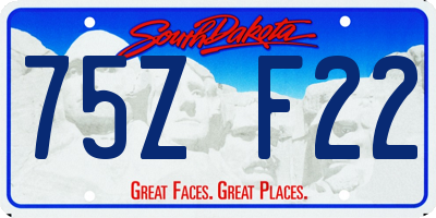 SD license plate 75ZF22