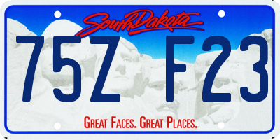 SD license plate 75ZF23