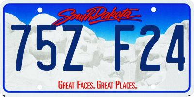 SD license plate 75ZF24