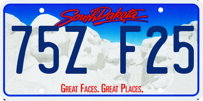 SD license plate 75ZF25