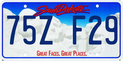 SD license plate 75ZF29