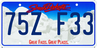 SD license plate 75ZF33