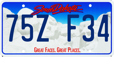 SD license plate 75ZF34