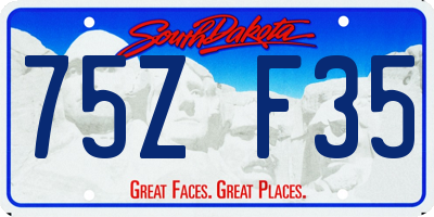 SD license plate 75ZF35