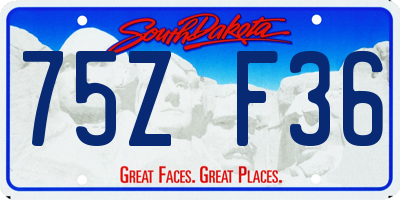 SD license plate 75ZF36
