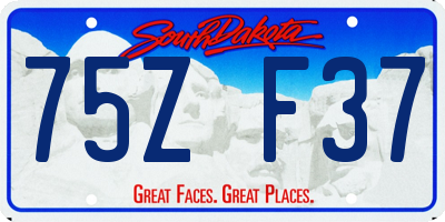 SD license plate 75ZF37