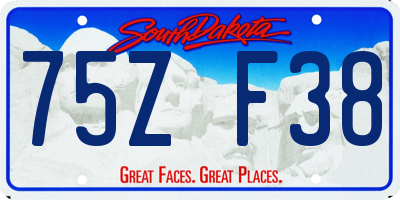SD license plate 75ZF38
