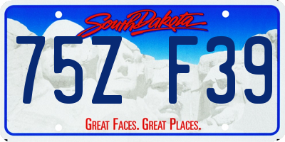 SD license plate 75ZF39