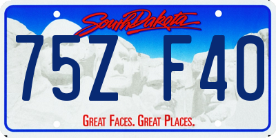 SD license plate 75ZF40