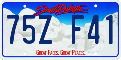 SD license plate 75ZF41