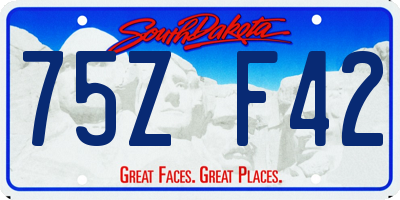 SD license plate 75ZF42