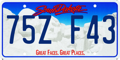 SD license plate 75ZF43