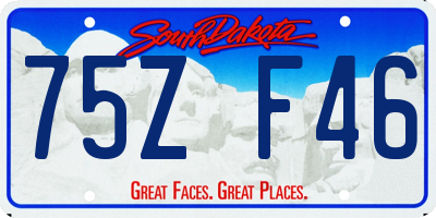 SD license plate 75ZF46
