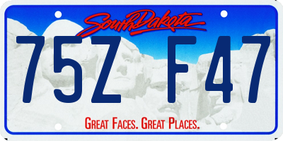 SD license plate 75ZF47