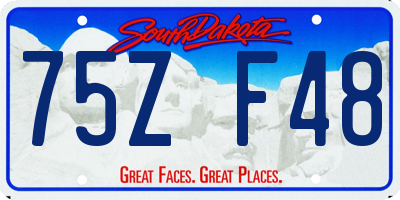 SD license plate 75ZF48